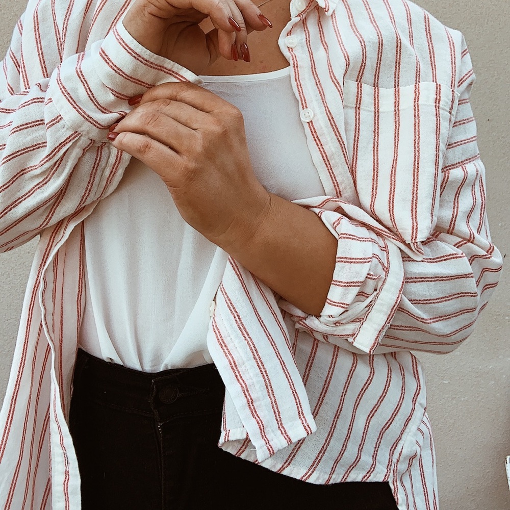 Striped andeawy Button up